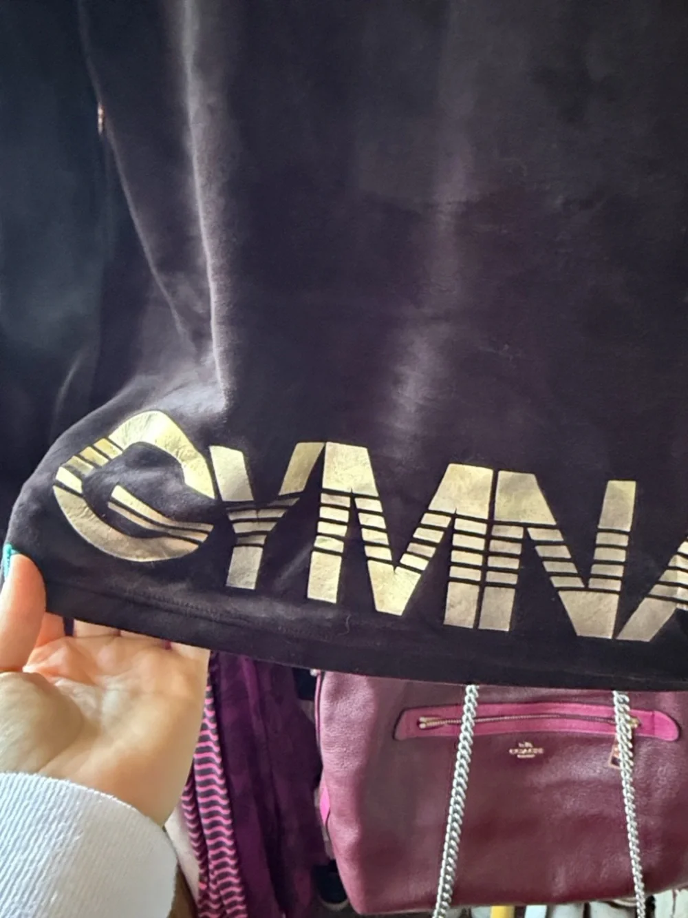 Justice Active Black with Gold Gymnast Hoodie size girls 14/16